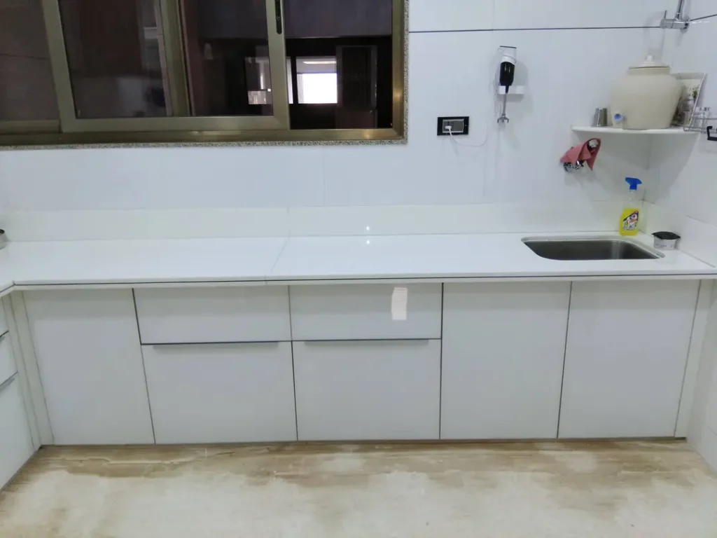 Best Modular Kitchen Dealers in Shapoorji Pallonji Joy Ville - Gurgaon - India 1 Kitchen Lacqured Glass Shutters Designs